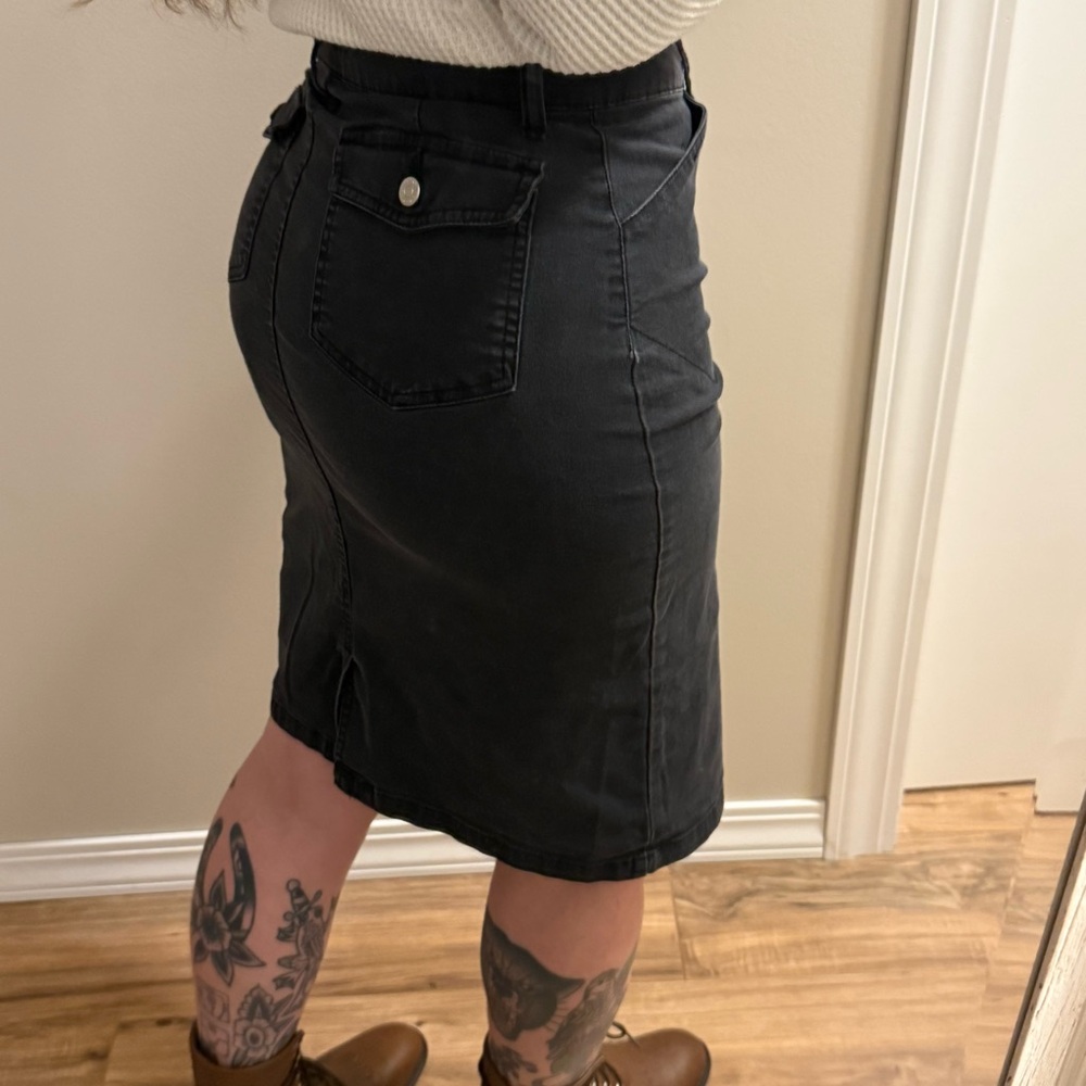 Classic Black Denim Skirt - Picture 2 of 3